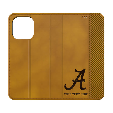 University of Alabama Crimson Tide Script A Personalized Burn Folio Phone Case for Apple iPhone