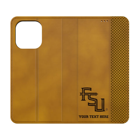 Florida State University Seminoles Athletic Wordmark Personalized Burn Folio Phone Case for Apple iPhone