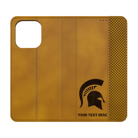 Michigan State University Spartans Personalized Burn Folio Phone Case for Apple iPhone
