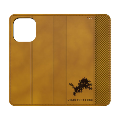 Detroit Lions Personalized Burn Folio Phone Case for Apple iPhone