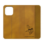 Minnesota Vikings Personalized Burn Folio Phone Case for Apple iPhone
