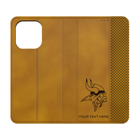 Minnesota Vikings Personalized Burn Folio Phone Case for Apple iPhone