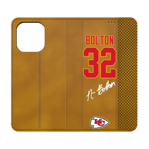 Nick Bolton Kansas City Chiefs 32 Game Tactic Folio Phone Case for Apple iPhone
