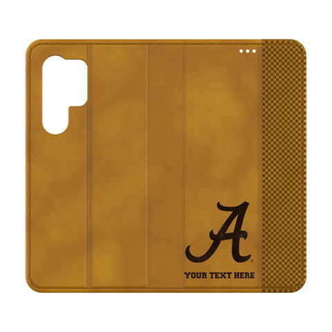 University of Alabama Crimson Tide Script A Personalized Burn Folio Phone Case for Samsung Galaxy