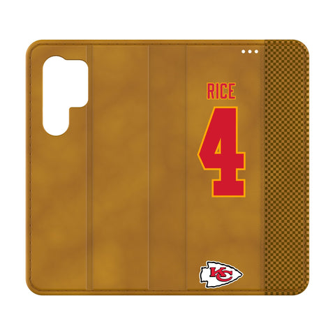 Rashee Rice Kansas City Chiefs 4 Game Tactic Folio Phone Case for Samsung Galaxy