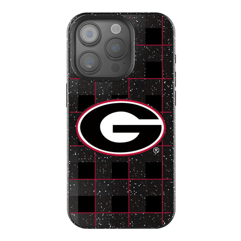 University of Georgia Bulldogs Plaid Bling Phone Case for Apple iPhone