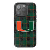 University of Miami Hurricanes Plaid Bling Phone Case