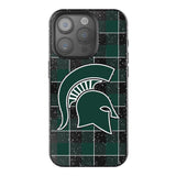 Michigan State University Spartans Plaid Bling Phone Case