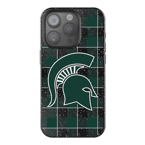 Michigan State University Spartans Plaid Bling Phone Case
