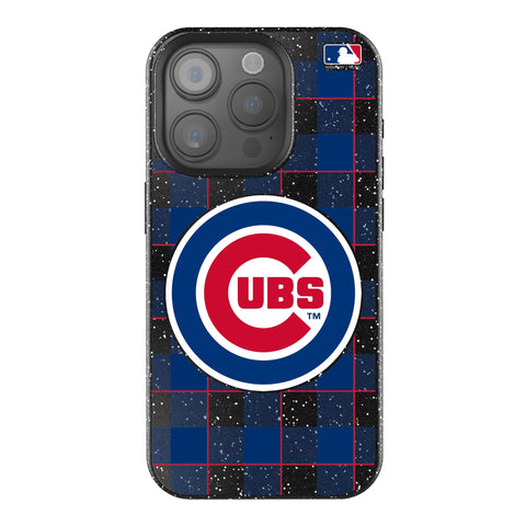 Chicago Cubs Plaid Bling Phone Case-0