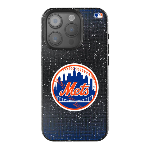New York Mets Linen Bling Phone Case for Apple iPhone-0