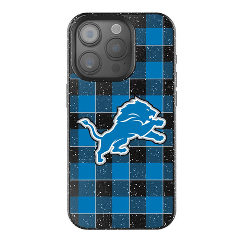 Detroit Lions Plaid Bling Phone Case