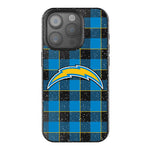 Los Angeles Chargers Plaid Bling Phone Case-0