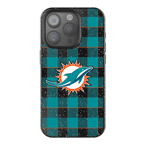 Miami Dolphins Plaid Bling Phone Case