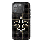 New Orleans Saints Plaid Bling Phone Case-0