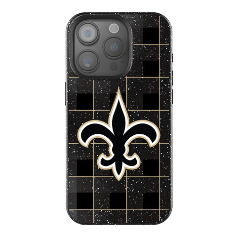New Orleans Saints Plaid Bling Phone Case