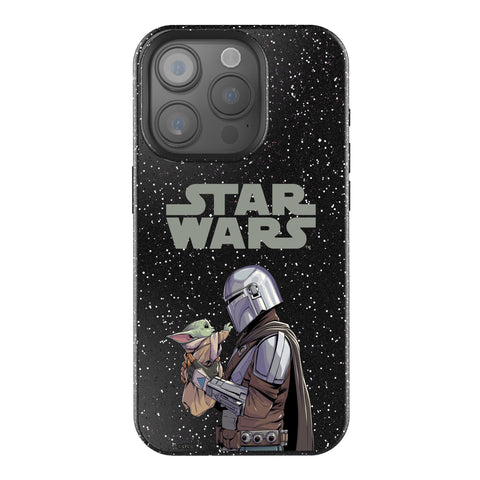 Star Wars: The Mandalorian Grogu and Din Djarin Color Block Bling Phone Case
