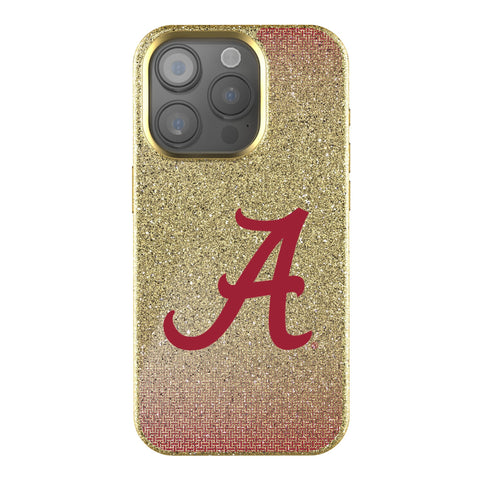 University of Alabama Crimson Tide Script A Linen Bling Phone Case for Apple iPhone