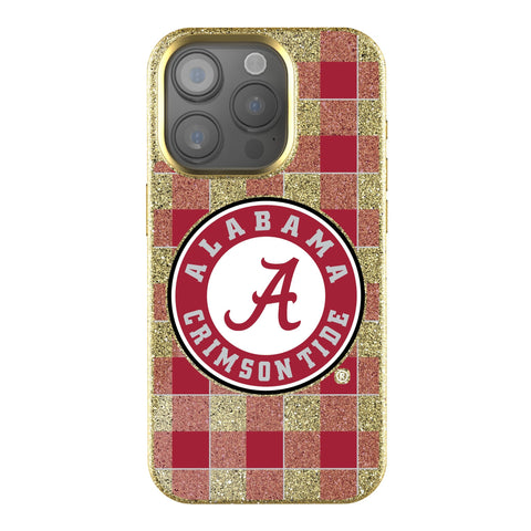 Alabama Crimson Tide Plaid Bling Phone Case-0