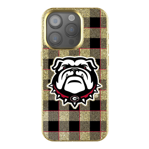 University of Georgia Bulldogs Uga Plaid Bling Phone Case for Apple iPhone