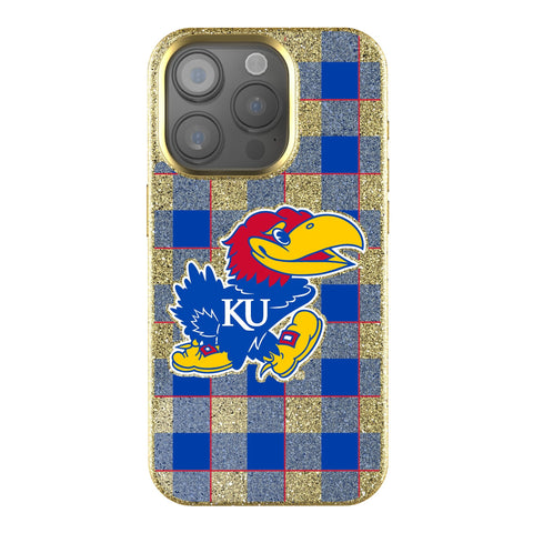 University of Kansas Jayhawks Plaid Bling Phone Case