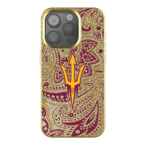 Arizona State University Sun Devils Paisley Bling Phone Case-0