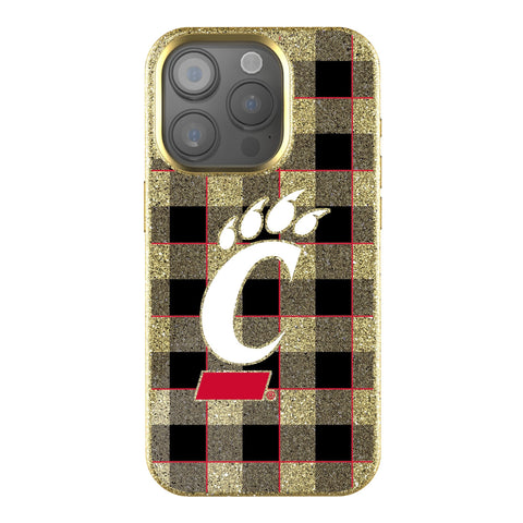 University of Cincinnati Bearcats Plaid Bling Phone Case