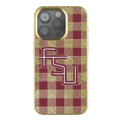 Florida State University Seminoles Athletic Wordmark Plaid Bling Phone Case