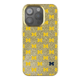 University of Michigan Wolverines Fashion Pattern Bling Phone Case for Apple iPhone-0