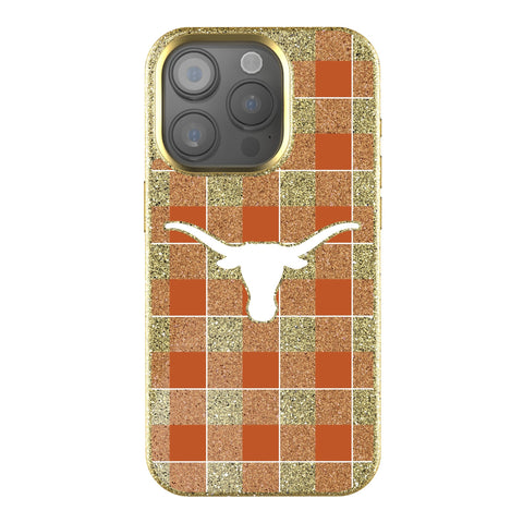 University of Texas Longhorns Plaid Bling Phone Case