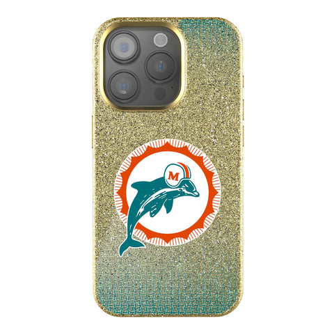 Miami Dolphins 1966-1973 Historic Collection Linen Bling Phone Case for Apple iPhone