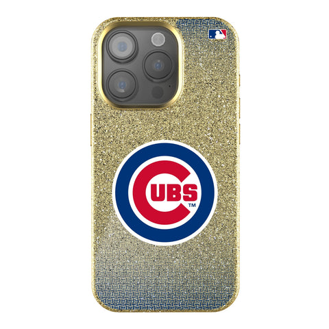 Chicago Cubs Linen Bling Phone Case for Apple iPhone