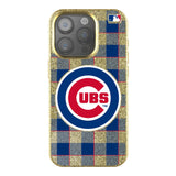 Chicago Cubs Plaid Bling Phone Case-0