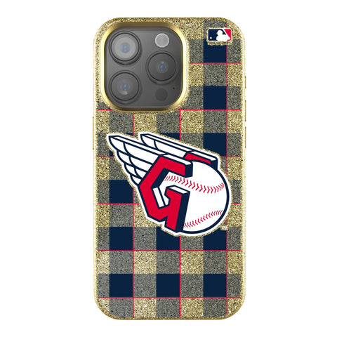 Cleveland Guardians Plaid Bling Phone Case-0
