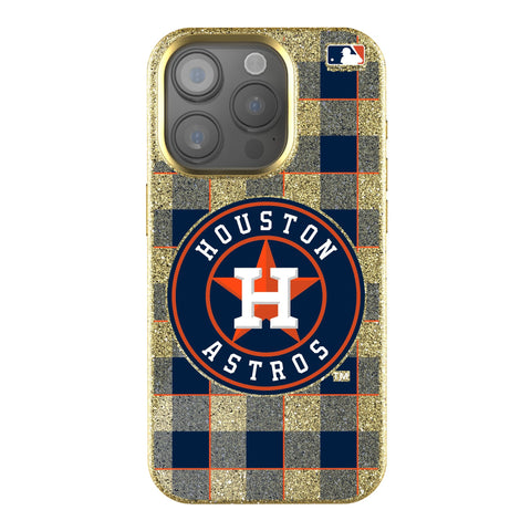 Houston Astros Plaid Bling Phone Case