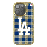 LA Dodgers Plaid Bling Phone Case-0