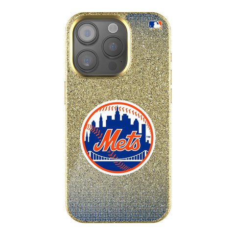 New York Mets Linen Bling Phone Case for Apple iPhone-0