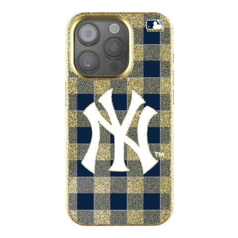 New York Yankees Plaid Bling Phone Case