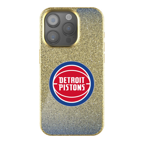 Detroit Pistons Linen Bling Phone Case for Apple iPhone