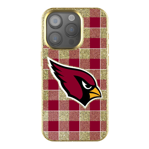 Arizona Cardinals Plaid Bling Phone Case-0