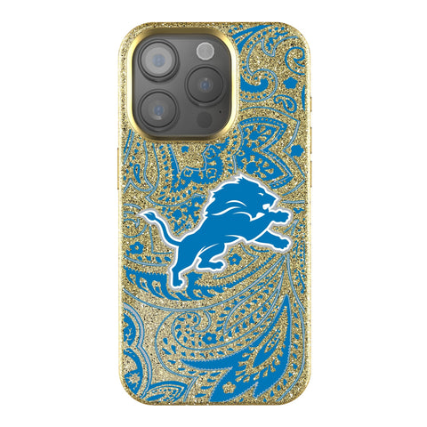 Detroit Lions Paisley Bling Phone Case