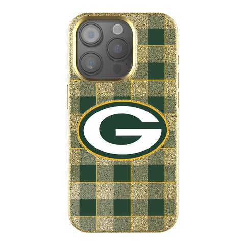 Green Bay Packers Plaid Bling Phone Case
