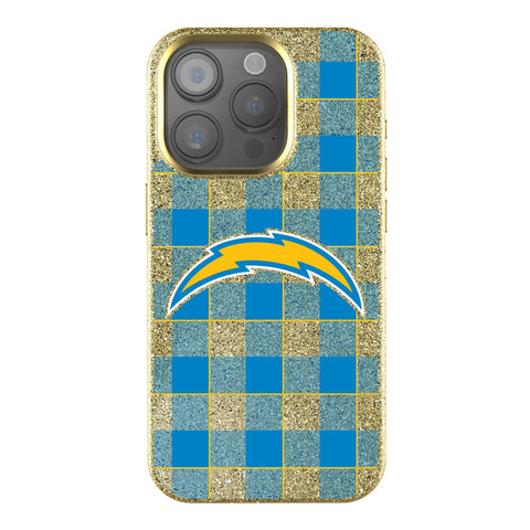 Los Angeles Chargers Plaid Bling Phone Case
