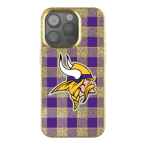 Minnesota Vikings Plaid Bling Phone Case-0