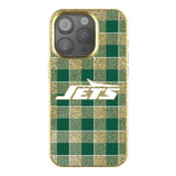 New York Jets Plaid Bling Phone Case-0