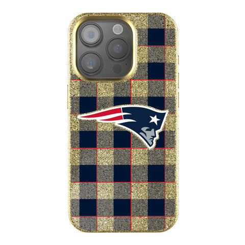 New England Patriots Plaid Bling Phone Case