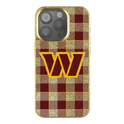 Washington Commanders Plaid Bling Phone Case