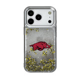 University of Arkansas Fayetteville Razorbacks Linen Glitter Phone Case for Apple iPhone 17 Series