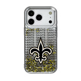 New Orleans Saints Text Backdrop Glitter Phone Case for Apple iPhone 17 Series
