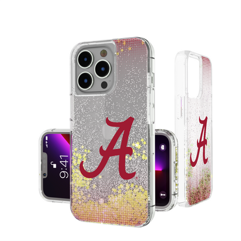 Alabama Crimson Tide Linen Glitter Phone Case-0